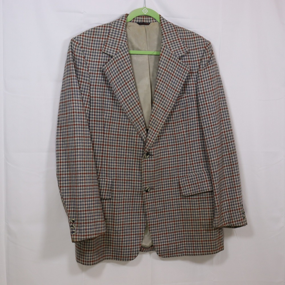 Bonds Sport Coat Blazer Large Multicolor‎ Mens Plaid Vintage Academic